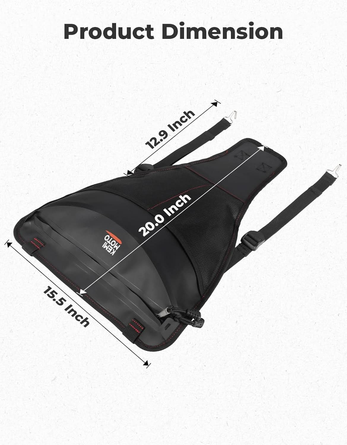 TPU Center Storage Bag for Polaris RZR XP 1000 Turbo S 900 2014-2023 - Kemimoto