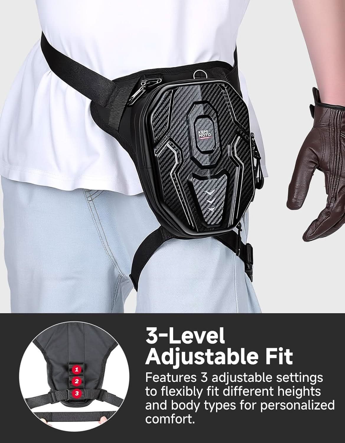 Motorcycle EVA Hard Shell Leg Bag for Men Women