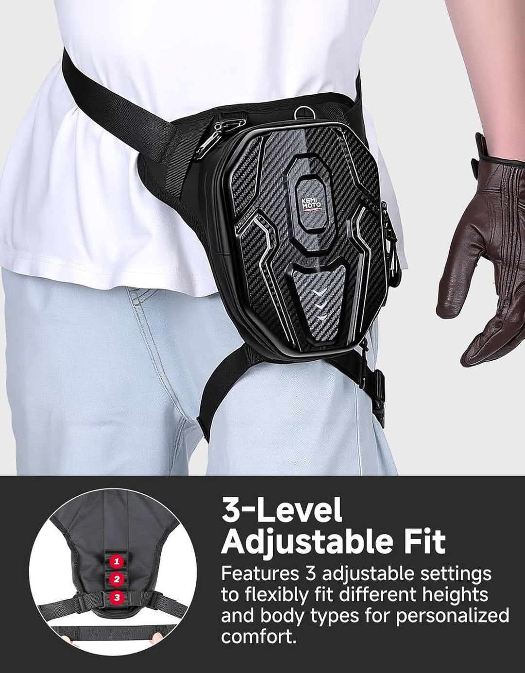 Motorcycle EVA Hard Shell Leg Bag for Men Women