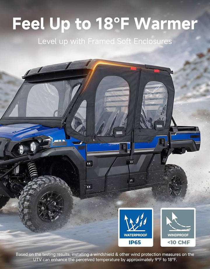 UTV Framed Upper Door Kits For Kawasaki Mule Pro