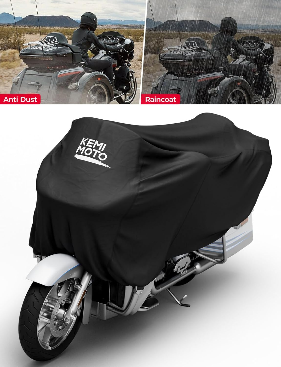 Motorcycle Cover Half Cover for Touring Models Road King Street Glide Road Glide - Kemimoto