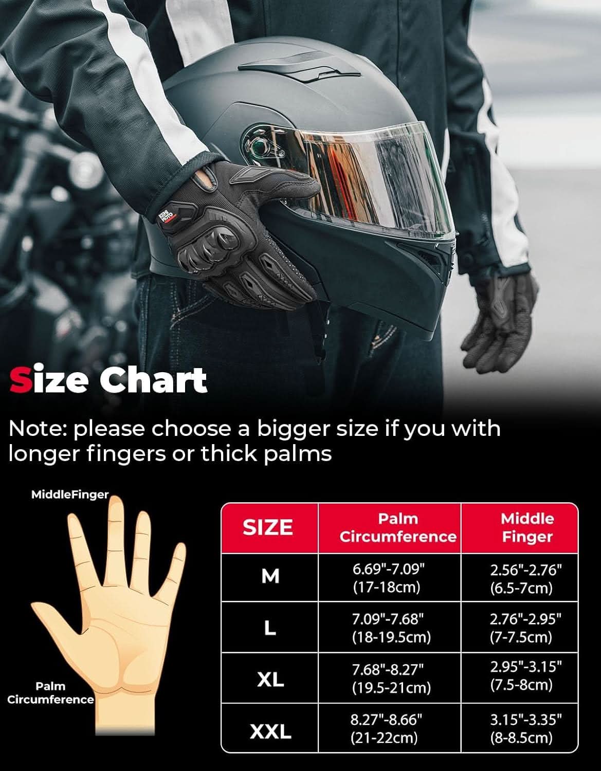 Motorcycle Riding Gloves Touchscreen Anti-Slip For Men Women - Kemimoto