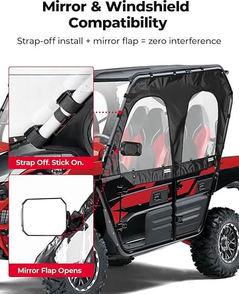Soft Upper Doors For Kawasaki Teryx 4 800 |Teryx 4 S - Kemimoto