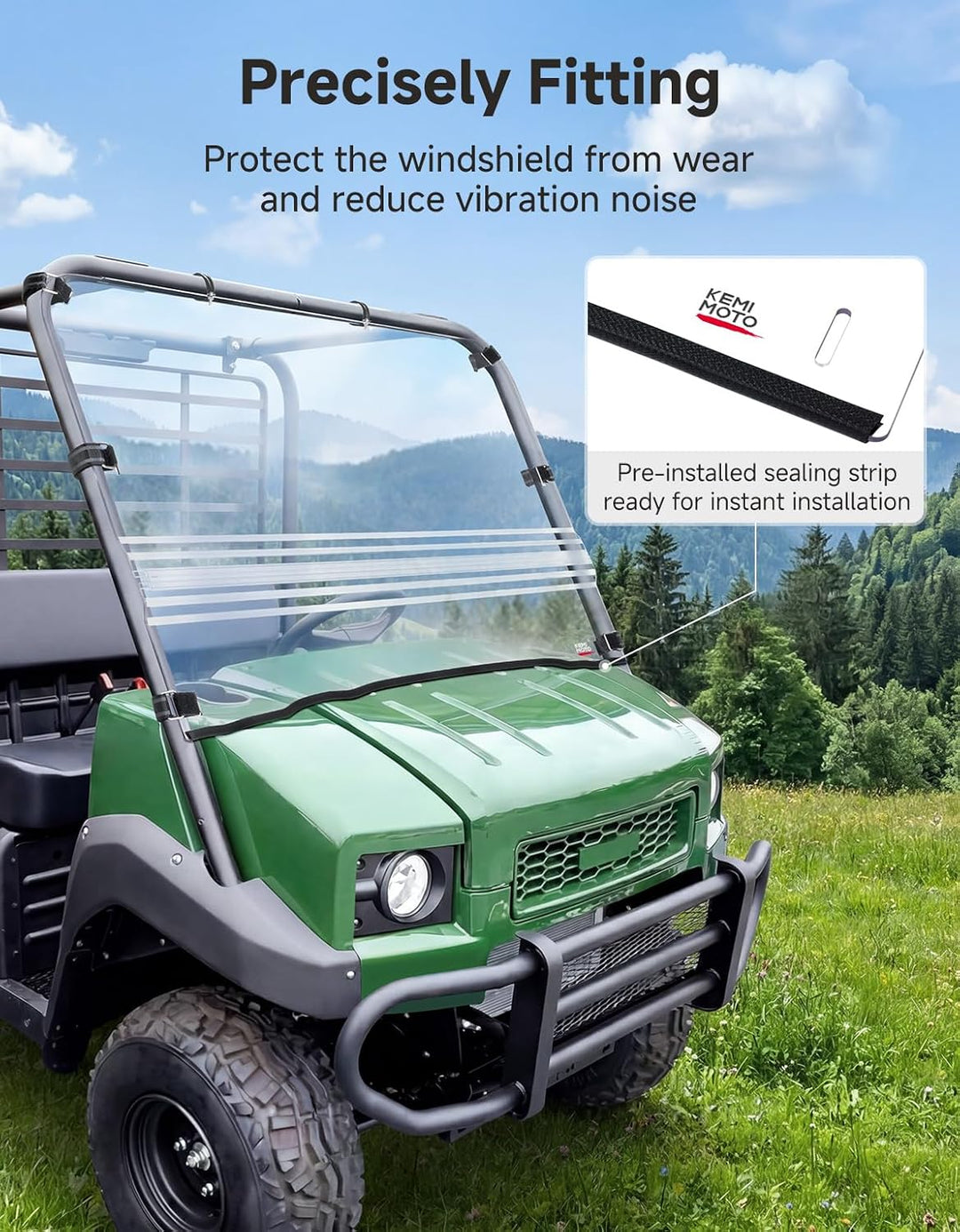 UTV Flip Windshield For Kawasaki Mule