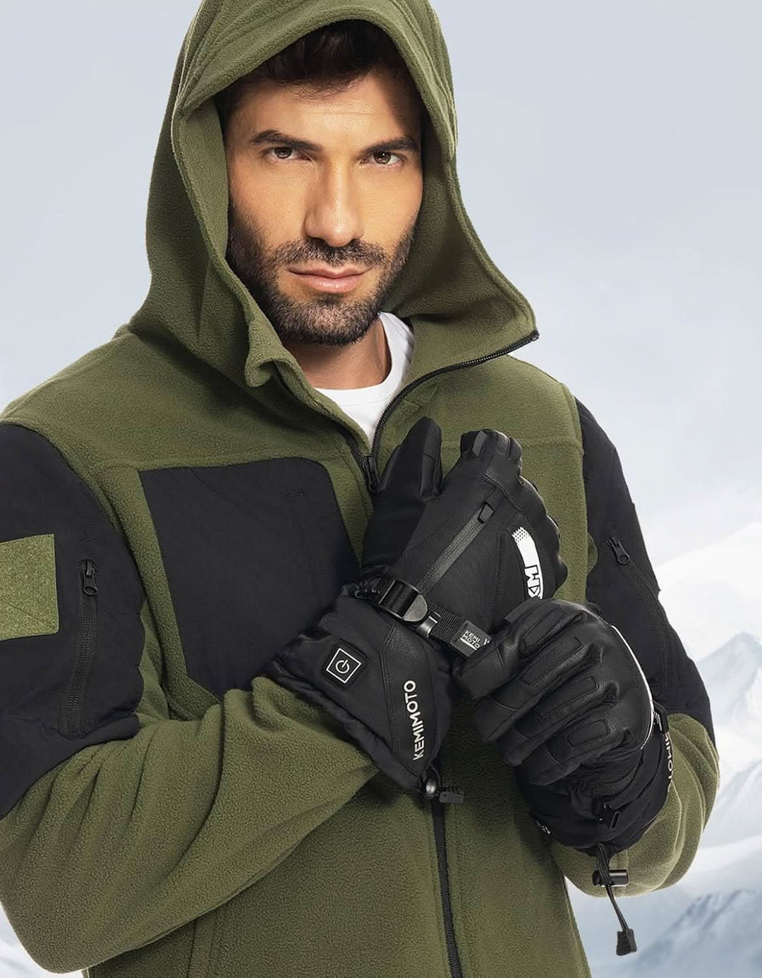 EVA-Pad Heated Gloves for Unisex, Touchscreen Snowmobile Gloves for Winter - Kemimoto