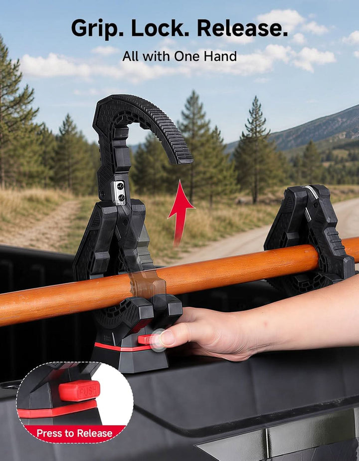 Ratcheting UTV Hunting Tool Rack, Adjustable Grip Mount For Polaris Ranger General