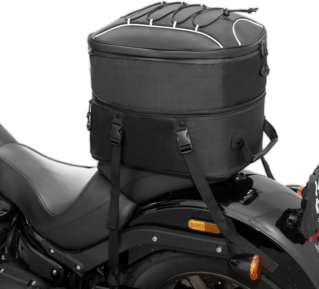 Motorcycle Tail Bag, 25L-45L Expandable Motorbike Helmet Bag - Kemimoto