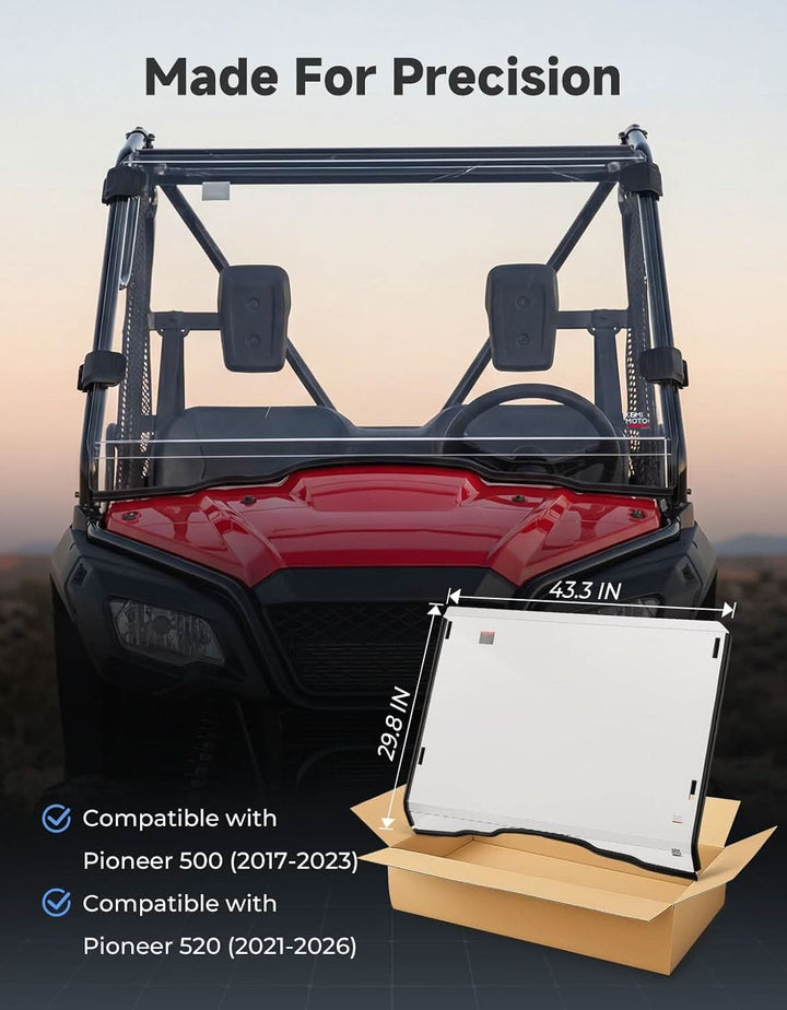 UTV Quick Install Front Windshield For Pioneer 520/500