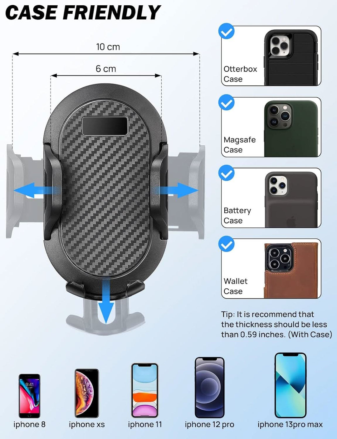 JOYTUTUS Cup Holder Phone Mount for Car - Kemimoto