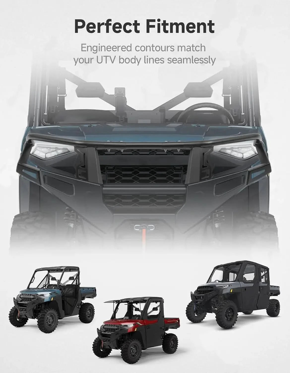 Front Upper Bumper Brush Guard, Rigid Steel for Polaris Ranger XP 1000 2025-2026