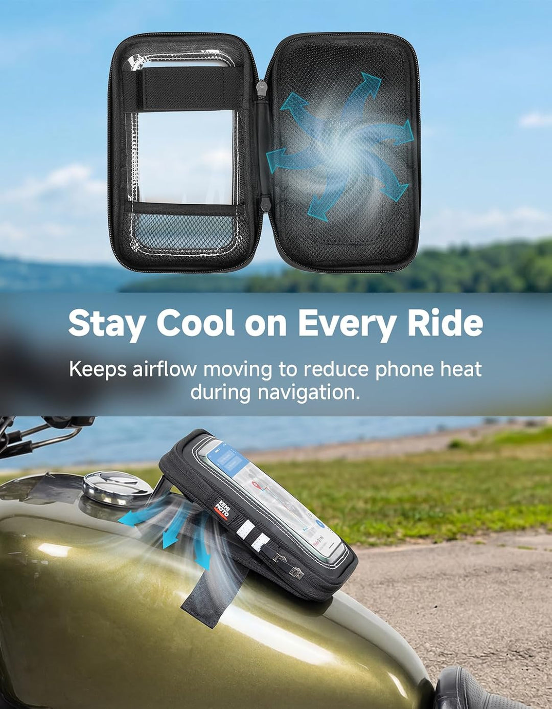 Motorcycle Phone Holder Bag with Touchscreen