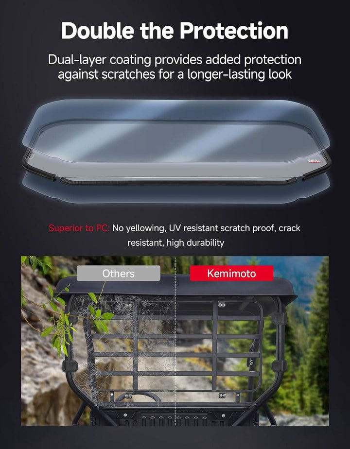 UTV Rear Windshield For Kawasaki Mule SX - Kemimoto