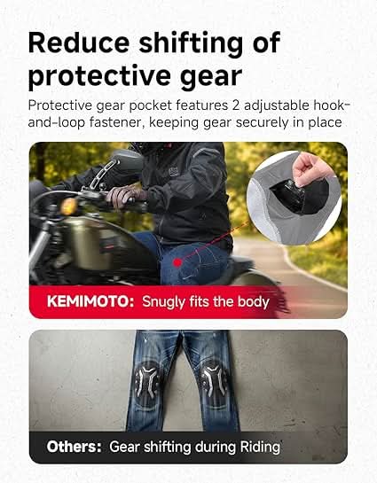 KEMIMOTO Stretch Fabric Casual Motorcycle Jeans For Motorcycle - Kemimoto