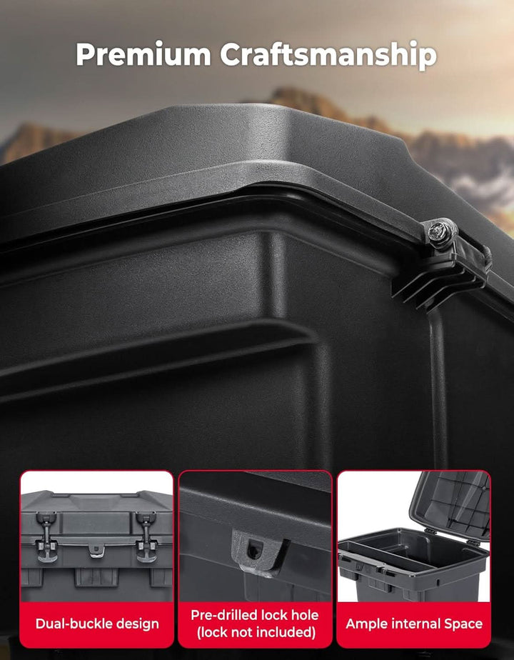 UTV Bed Storage Box 5.8GAL for Polaris Ranger 1500 XD Premium/Northstar - Kemimoto