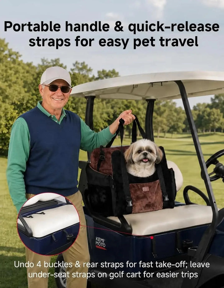 Golf Cart Dog Seat with Washable Cover for Small and Medium Pets