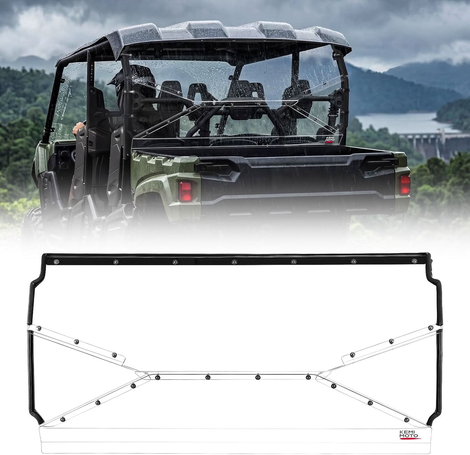 UTV Rear Windshield For Yamaha Viking - Kemimoto