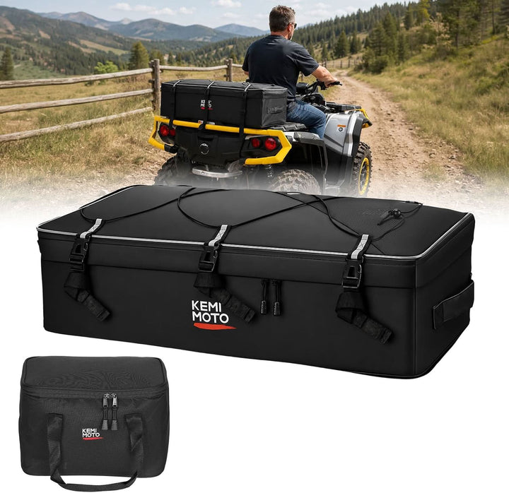 73L ATV Storage Bag with Cooler & Rain Cover, Water-Resistant Cargo Bag for Front/Rear Rack