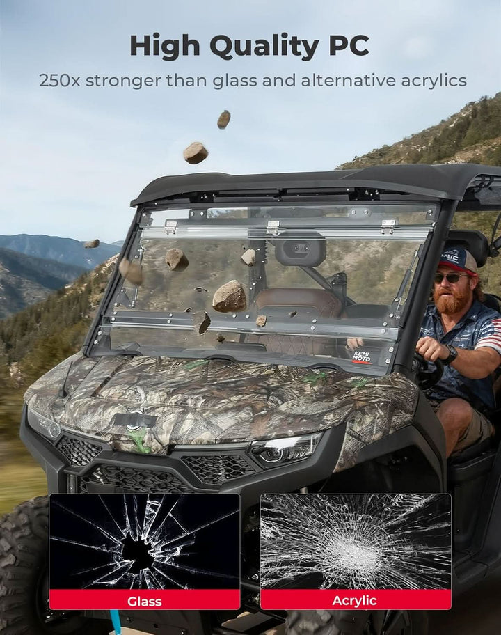 3-IN-1 Flip Windshield For CFMOTO UFORCE U10 - Kemimoto