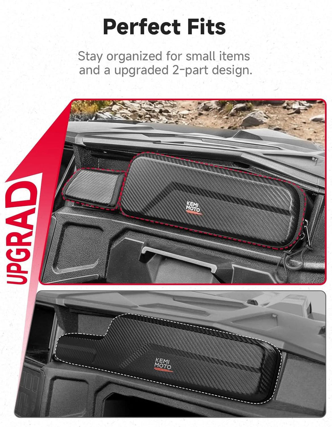 UTV Dashboard Storage Bag Upgrade for Polaris General 1000/4 1000/XP 1000/XP 4 1000 2016-2026 - Kemimoto
