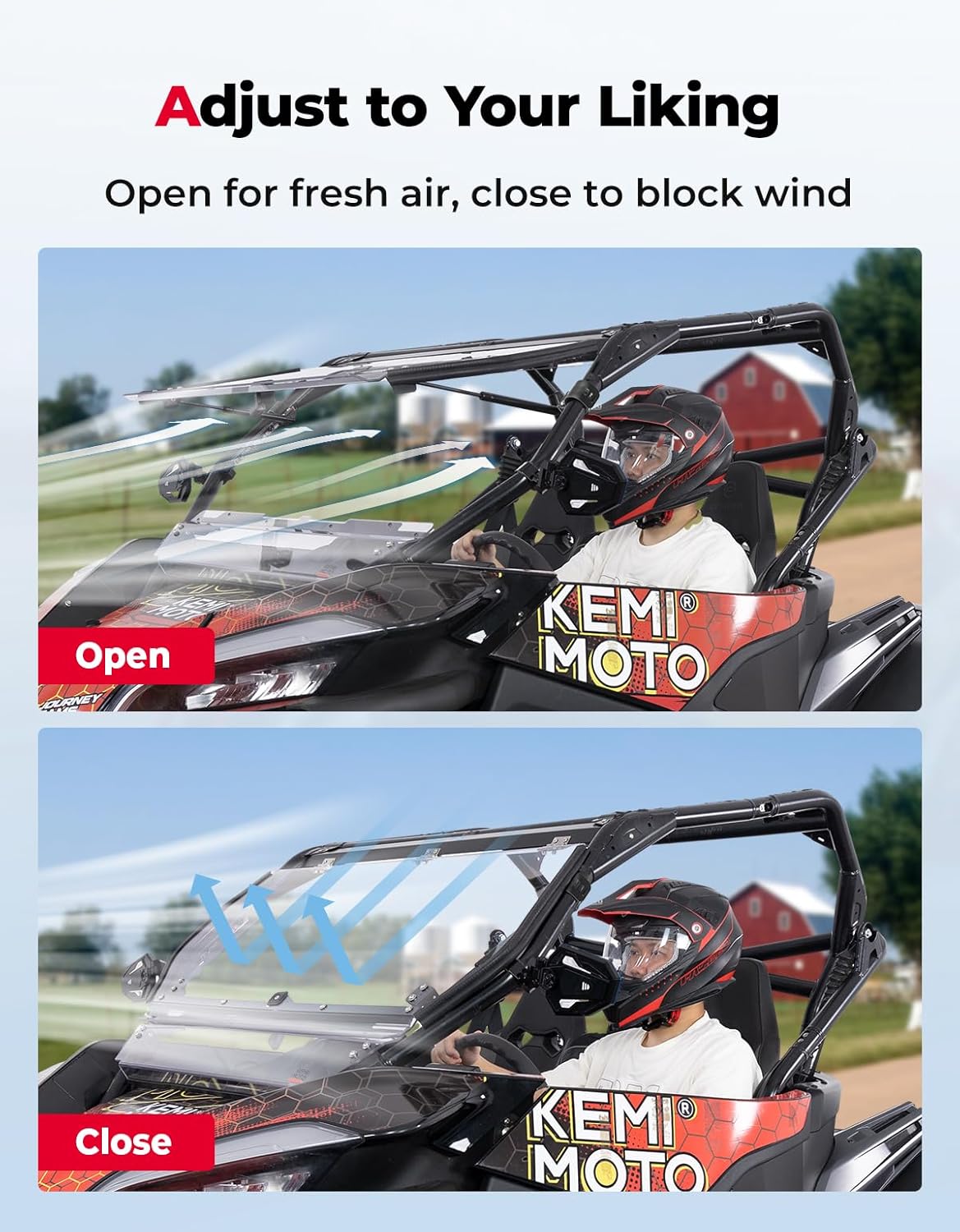 Folding 2-in-1 Flip Windshield for CFMOTO ZForce 950 – Kemimoto