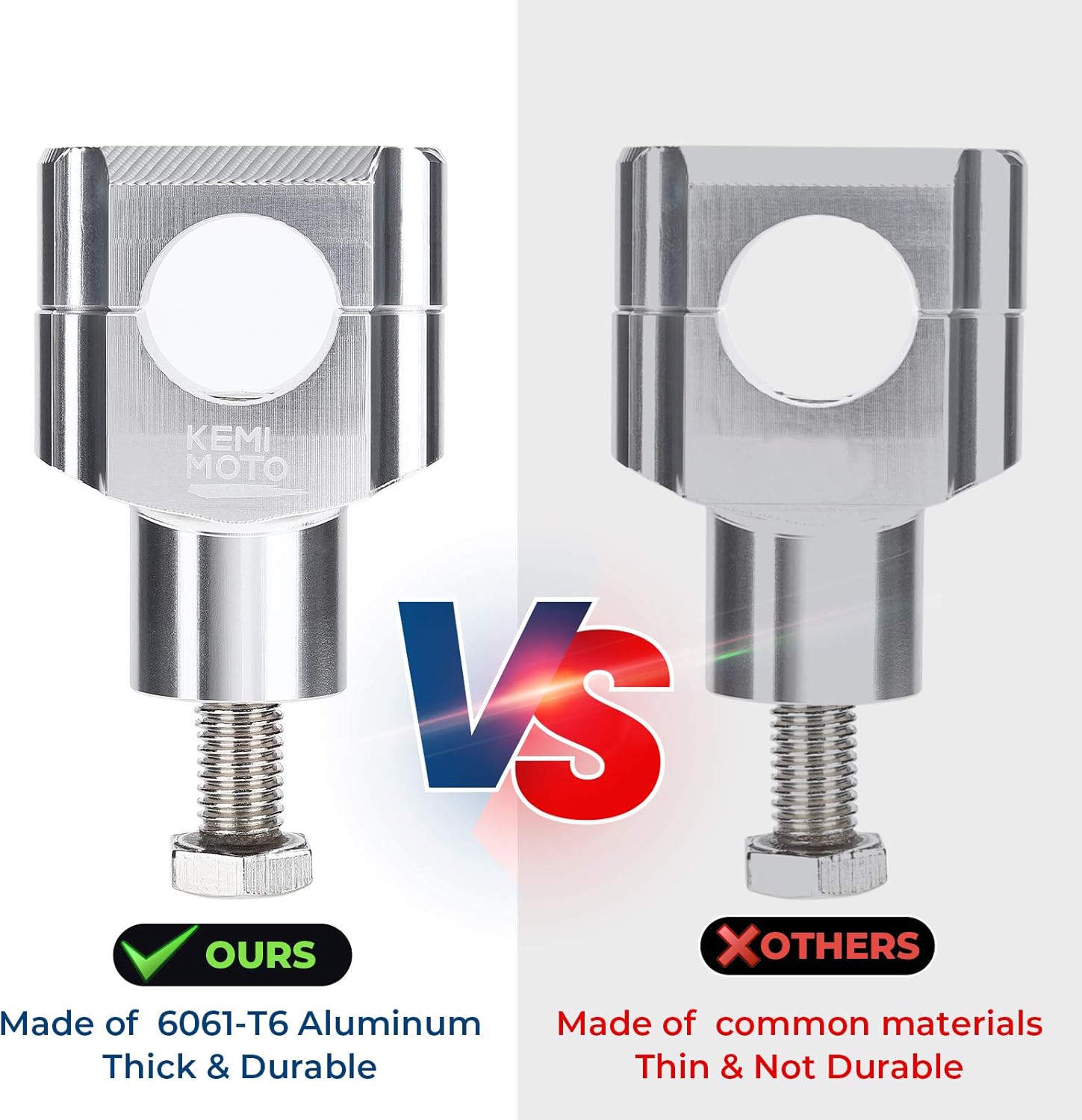 1 Inch Motorcycle Handlebar Risers, Aluminum Alloy Motorcycle Risers - Kemimoto