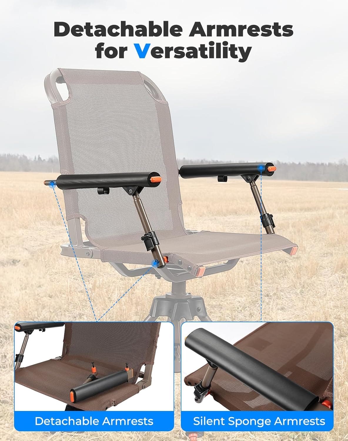 Hunting Chair 360 Degree Silent Swivel Folding Chair - Kemimoto
