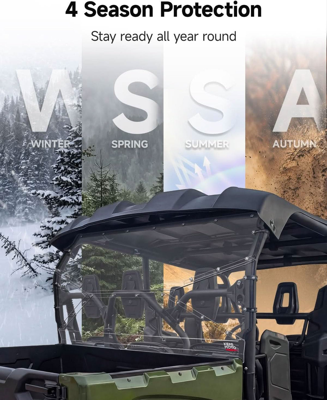 UTV Rear Windshield For Yamaha Viking - Kemimoto