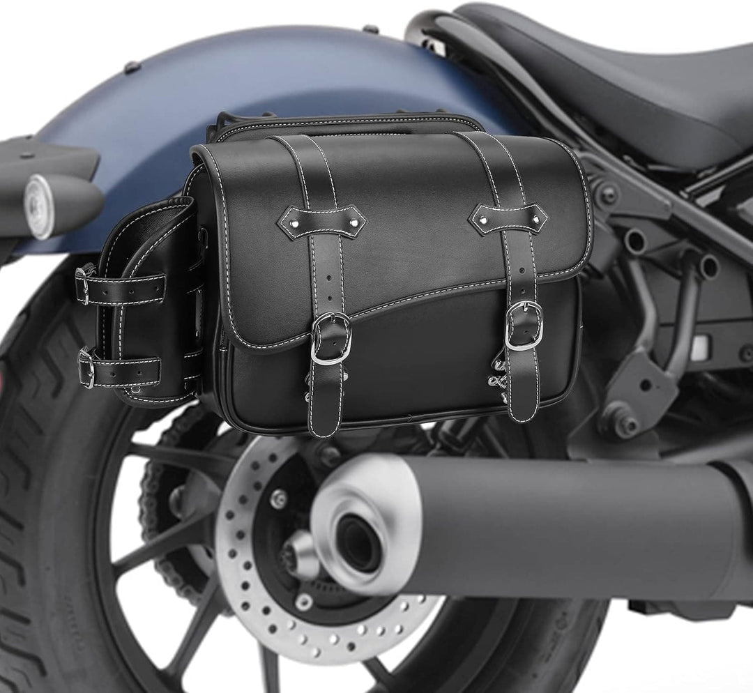 Motorcycle Leather Saddle bag for Rebel 250, 500, 1100 - Kemimoto