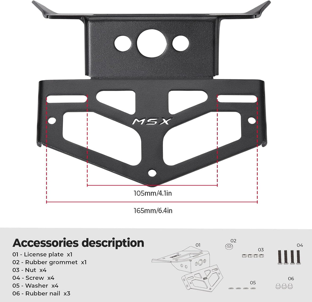 License Plate Bracket for Grom MSX125 2020-2017 - Kemimoto
