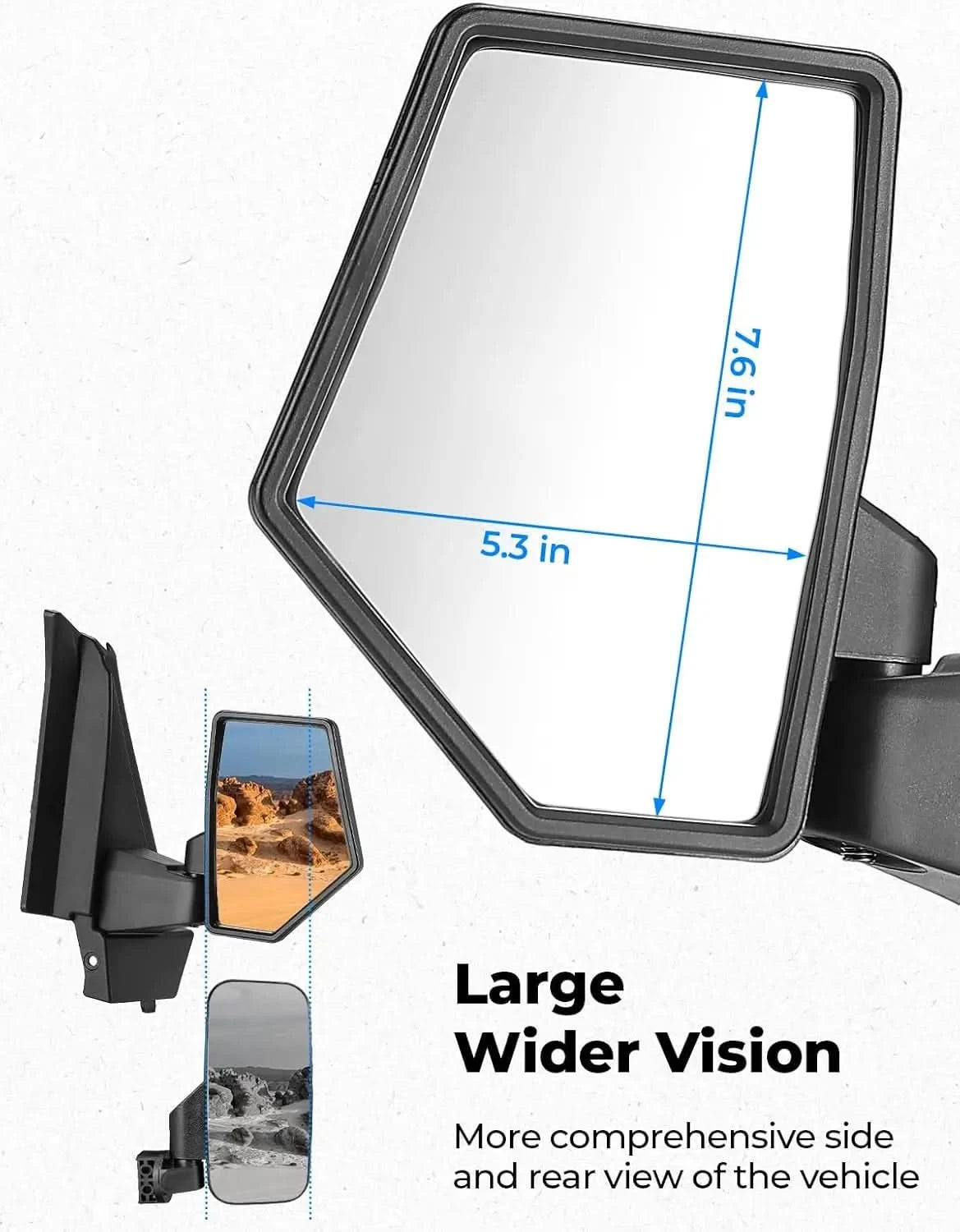 Adjustable Folding Side Mirrors with Guard Plate for Polaris Xpedition XP / ADV 2024-2026