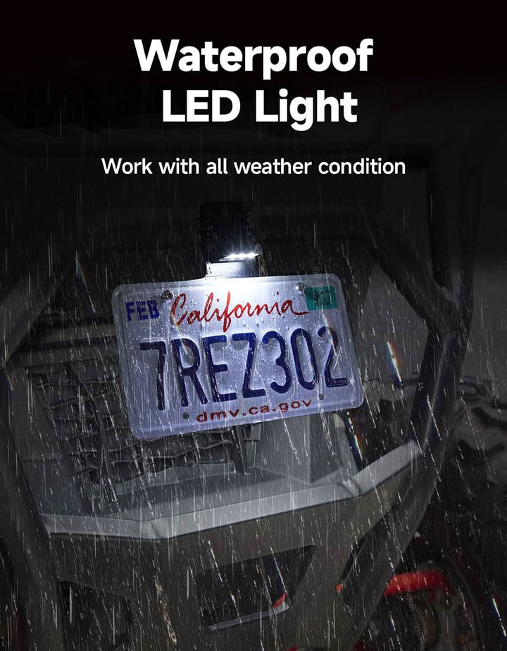 4 Triangle UTV Turn Signal Light Kit with Horn & License Plate Holder for Polaris, Can-Am, Teryx, CFMOTO - Kemimoto