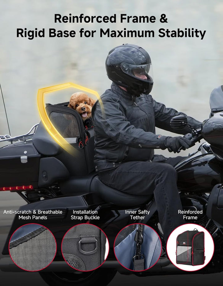 Expandable Motorcycle Dog Carrier for Small Dogs & Cat