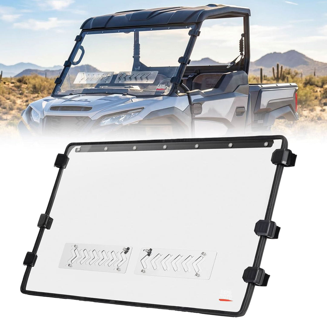 UTV Scratch-Resistant Polycarbonate Front Windshield For Kawasaki Ridge - Kemimoto
