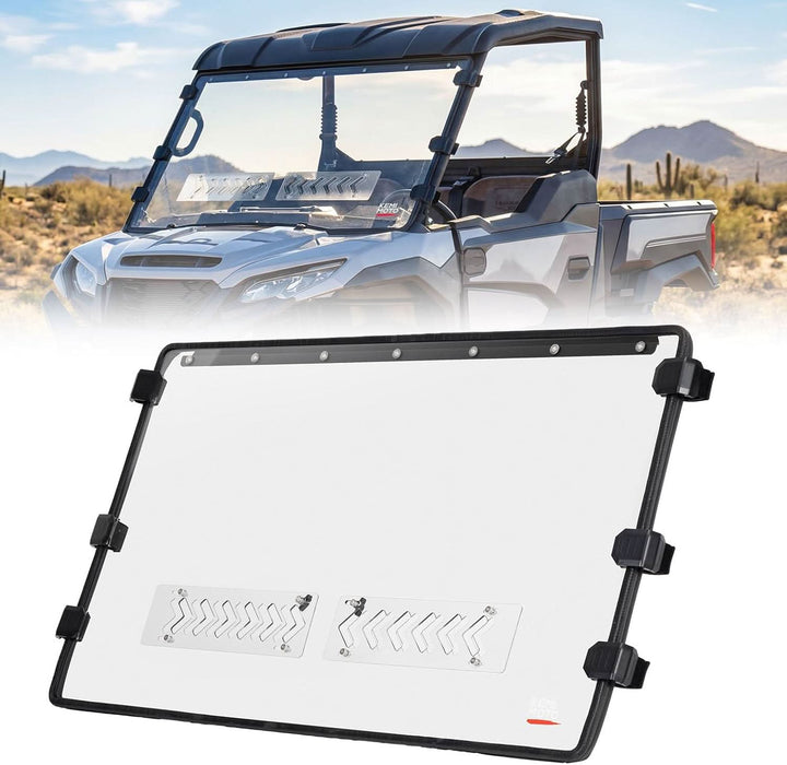 UTV Scratch-Resistant Polycarbonate Front Windshield For Kawasaki Ridge - Kemimoto
