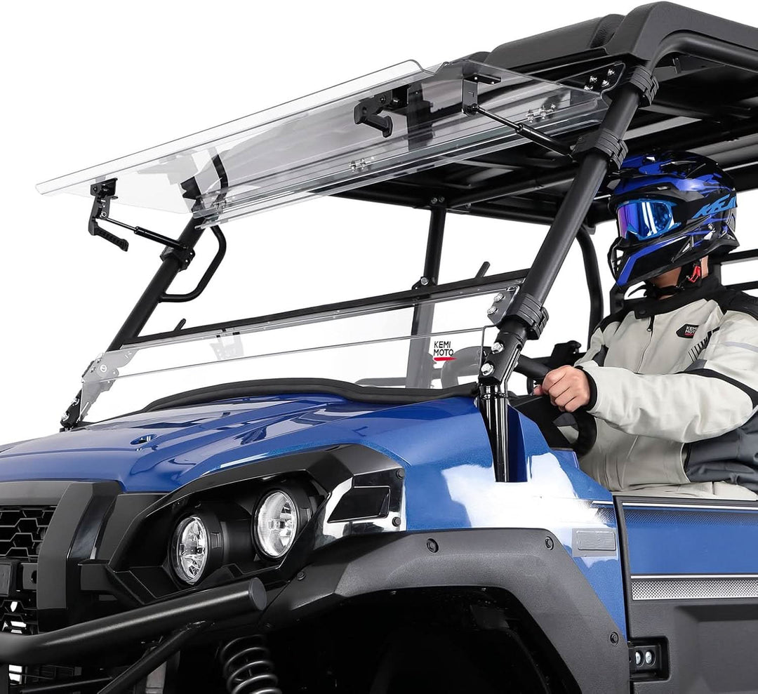 3-in-1 Flip Windshield For Kawasaki Mule Pro FXT - Kemimoto
