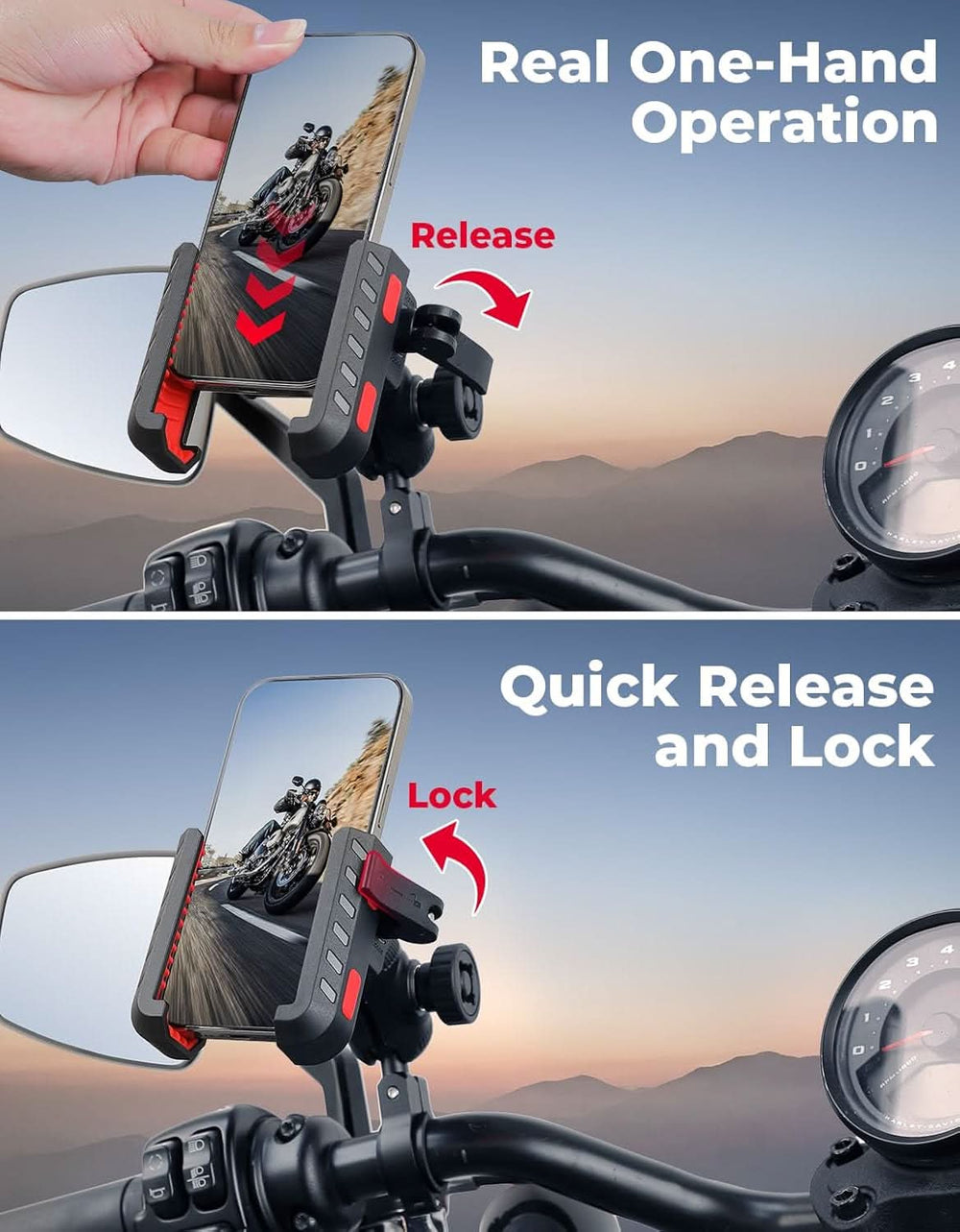 KEMIMOTO Anti-Vibration Phone Mount for ATV|Motorcycle|Bike - Kemimoto