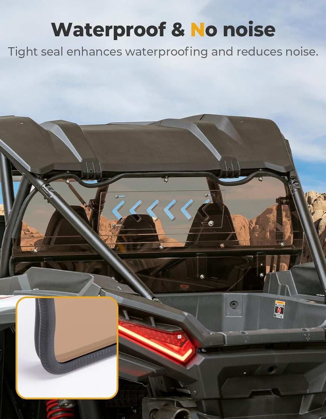 Tinted Rear Windshield for Polaris RZR XP 1000 2024-2025 - Kemimoto