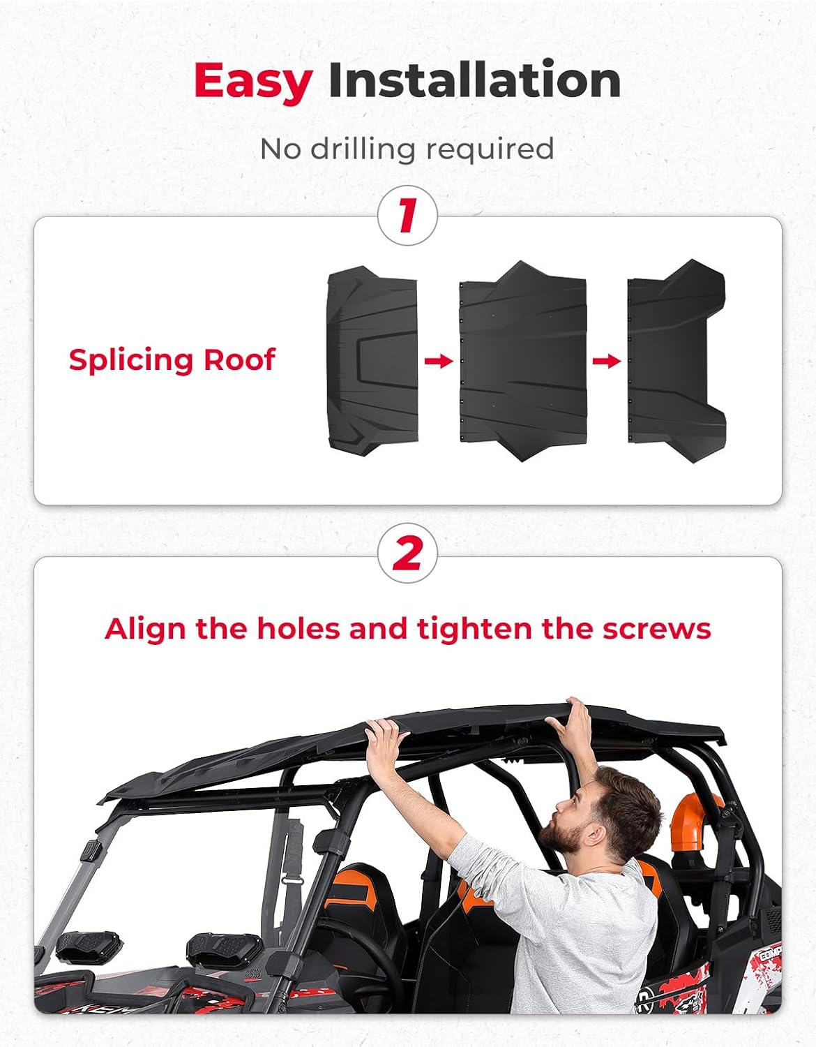 Hard Roof 4 Seater for Polaris RZR XP 4 1000/Turbo 2014-2023 - Kemimoto