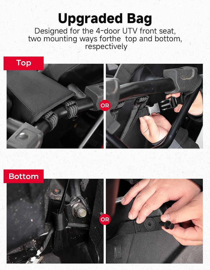 UTV 10L Center Seat Storage Bag for Polaris RZR XP 4 1000 ZForce 950 KRX 1000 Teryx 4 Mule, 4-Seater - Kemimoto