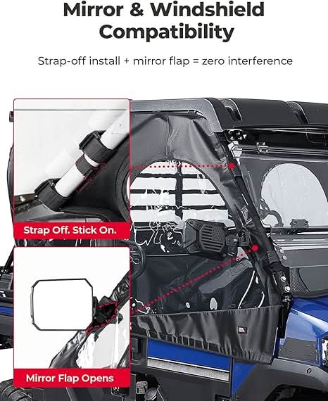 Soft Upper Doors For Kawasaki Mule Pro FXT|DXT 2015-2025 - Kemimoto