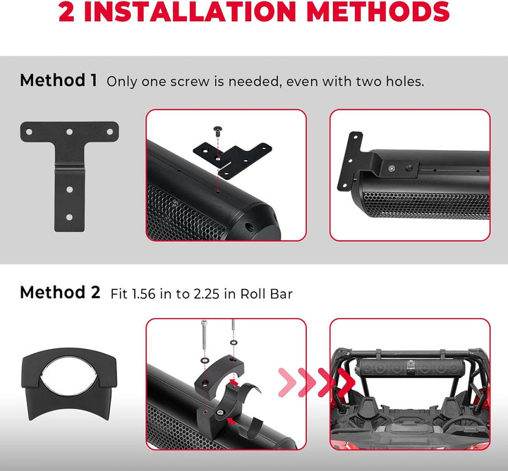 SxS UTV Sound Bar System Bluetooth Speaker 500W 28" Outdoor Marine Soundbars