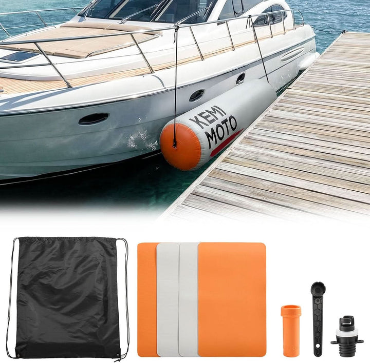 10FT Heavy Duty Boat Bumper for Docking Inflatable Fender for Pontoon, Fishing Boats, Yachts - Kemimoto