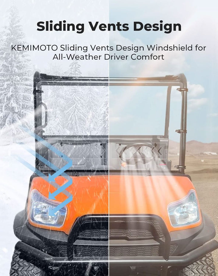 Front Windshield with Vent For Kubota RTV X900/ X1120 - Kemimoto