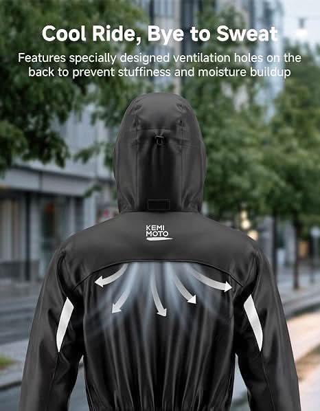 KEMIMOTO Motorcycle Rain Suit Waterproof Full Body