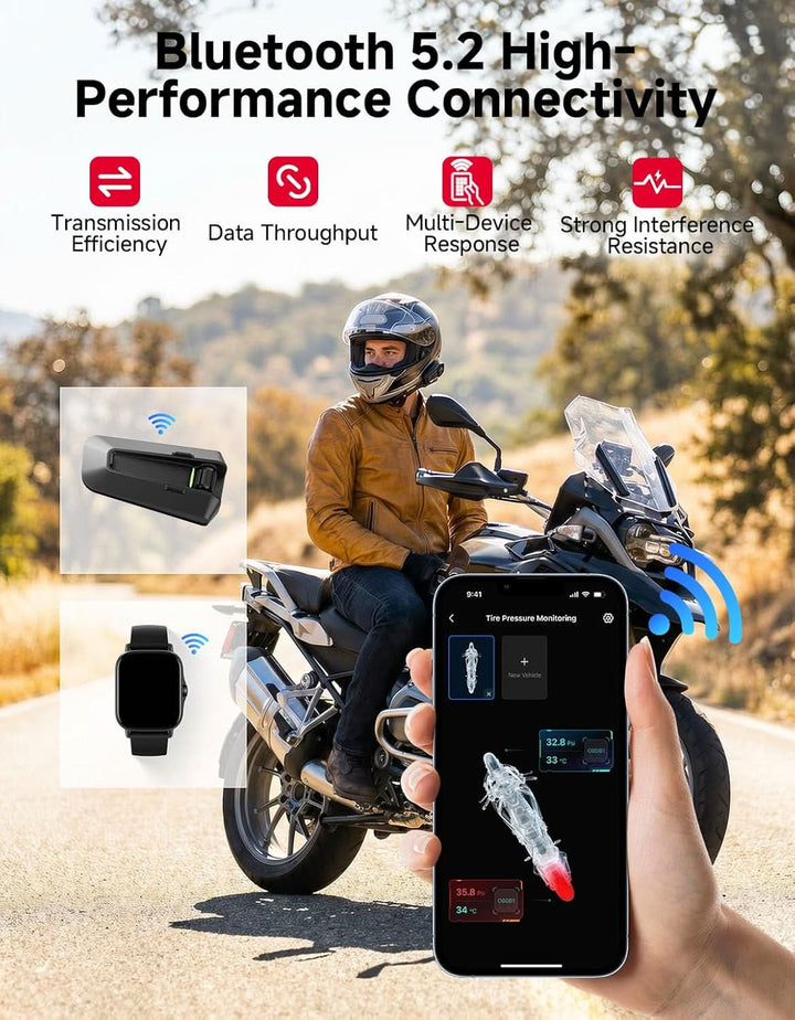 Bluetooth TPMS Sensor for Motorcycle Tire Monitoring - Kemimoto