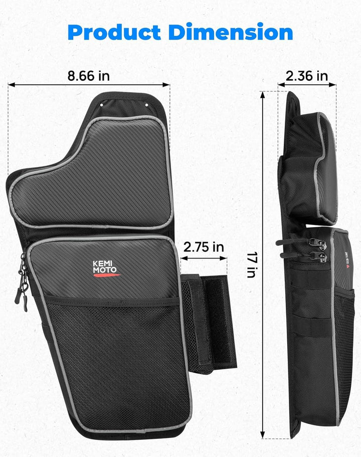 Front Lower Door Bags with Knee for Polaris General 1000/4 2016-2024, 2PCS - Kemimoto