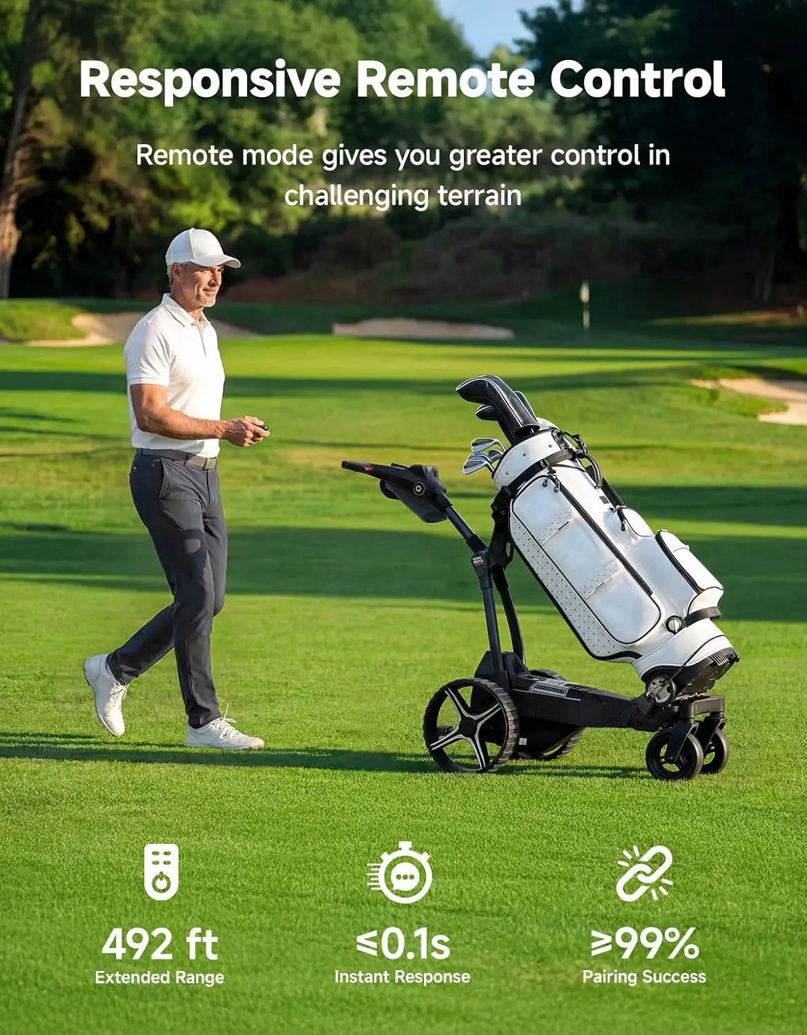 ApexAI Auto-Follow Electric Golf Push Cart with Remote Control