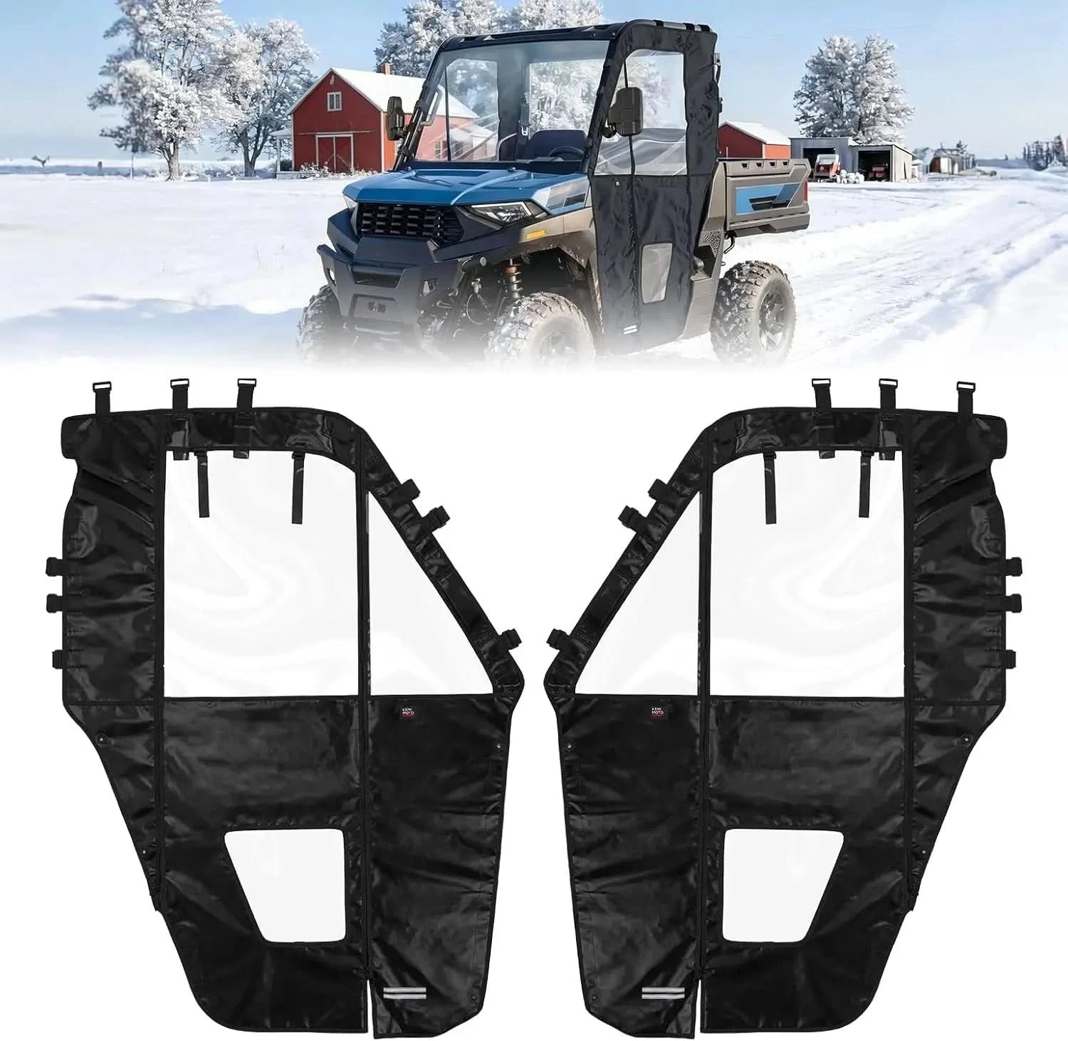 UTV Soft Cab Enclosure Doors with YKK Zipper, Tear-Resistant Water-Resistant for Polaris Ranger SP 570 2022-2026, 2 Door