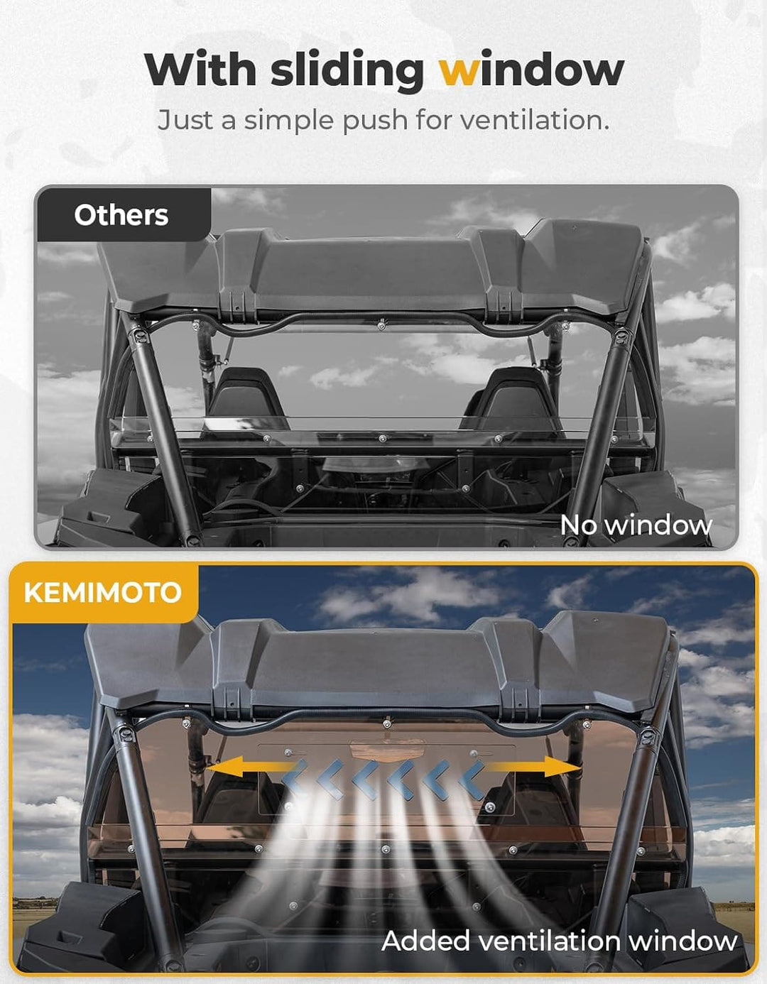 Tinted Rear Windshield for Polaris RZR XP 1000 2024-2025 - Kemimoto