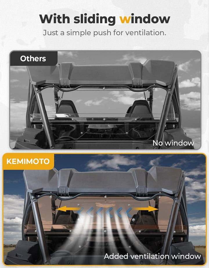 Tinted Rear Windshield for Polaris RZR XP 1000 2024-2025 - Kemimoto